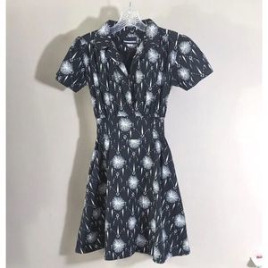 Size Small Nooworks Fireworks Black And White Burst Print Dress Retired Rare